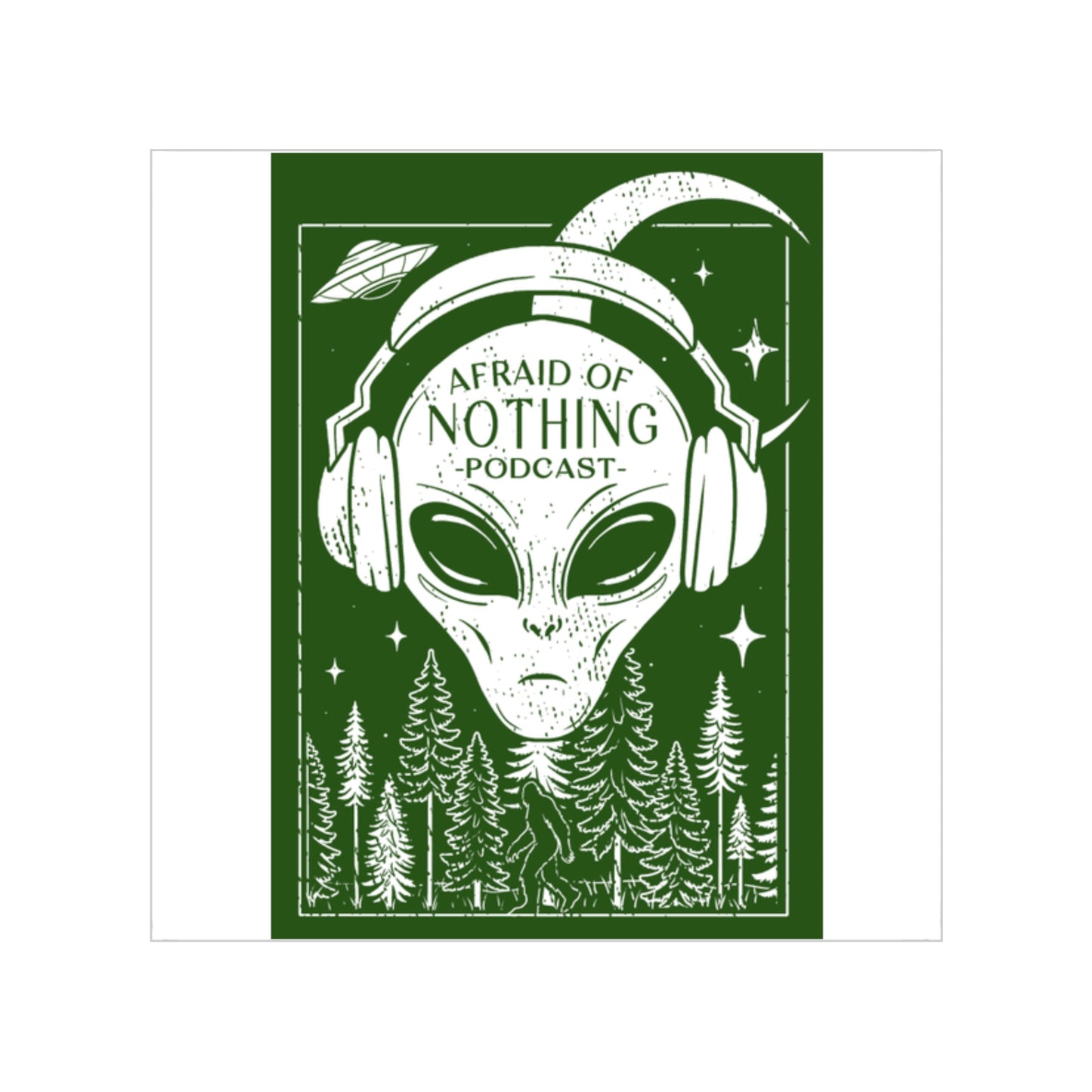 Sticker, Alien Transparent Square Outdoor Sticker, 1pc