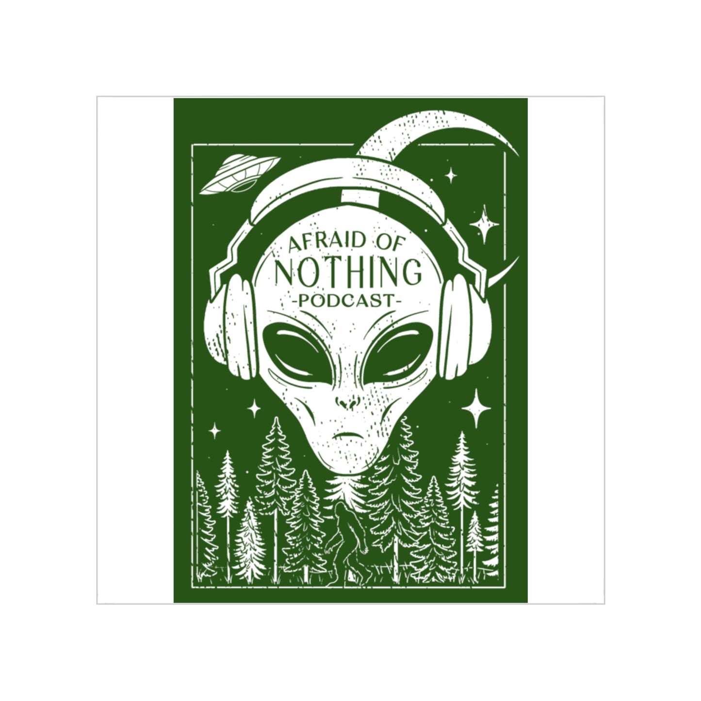 Sticker, Alien Transparent Square Outdoor Sticker, 1pc