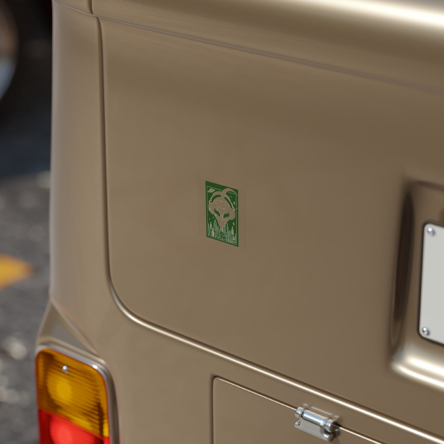 Sticker, Alien Transparent Square Outdoor Sticker, 1pc