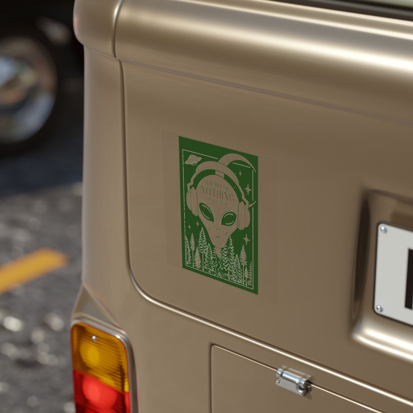 Sticker, Alien Transparent Square Outdoor Sticker, 1pc