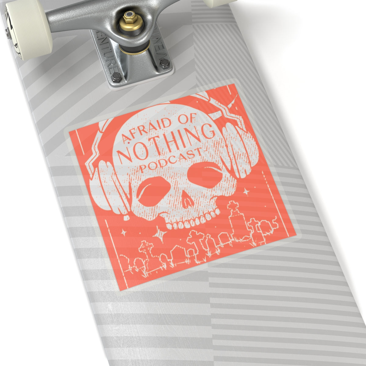 Skull Kiss-Cut Stickers - Afraid of Nothing Podcast Design