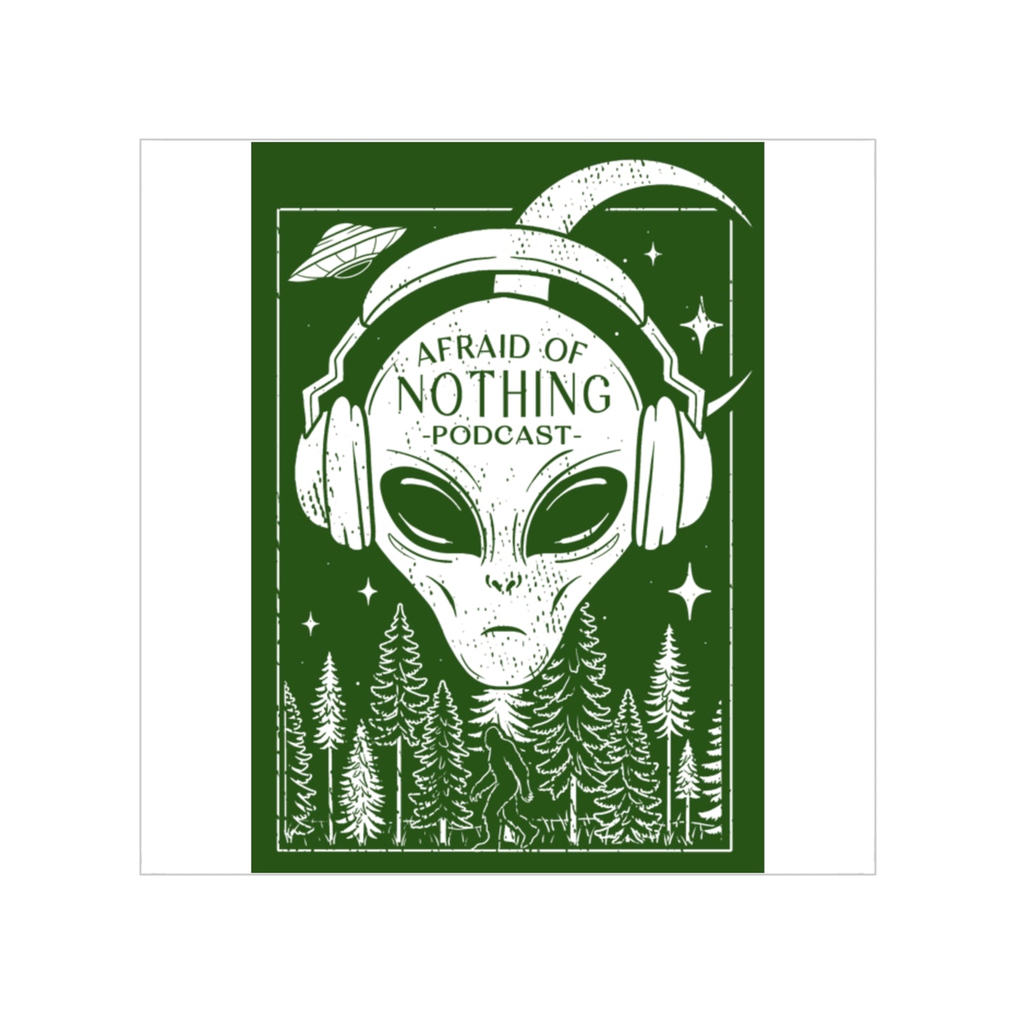 Sticker, Alien Transparent Square Outdoor Sticker, 1pc