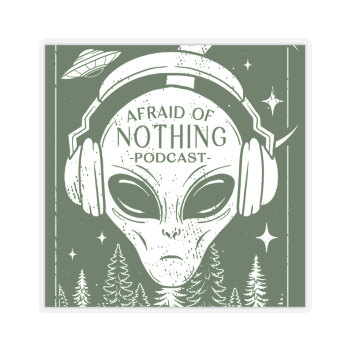 Alien Kiss-Cut Stickers - Afraid of Nothing Design