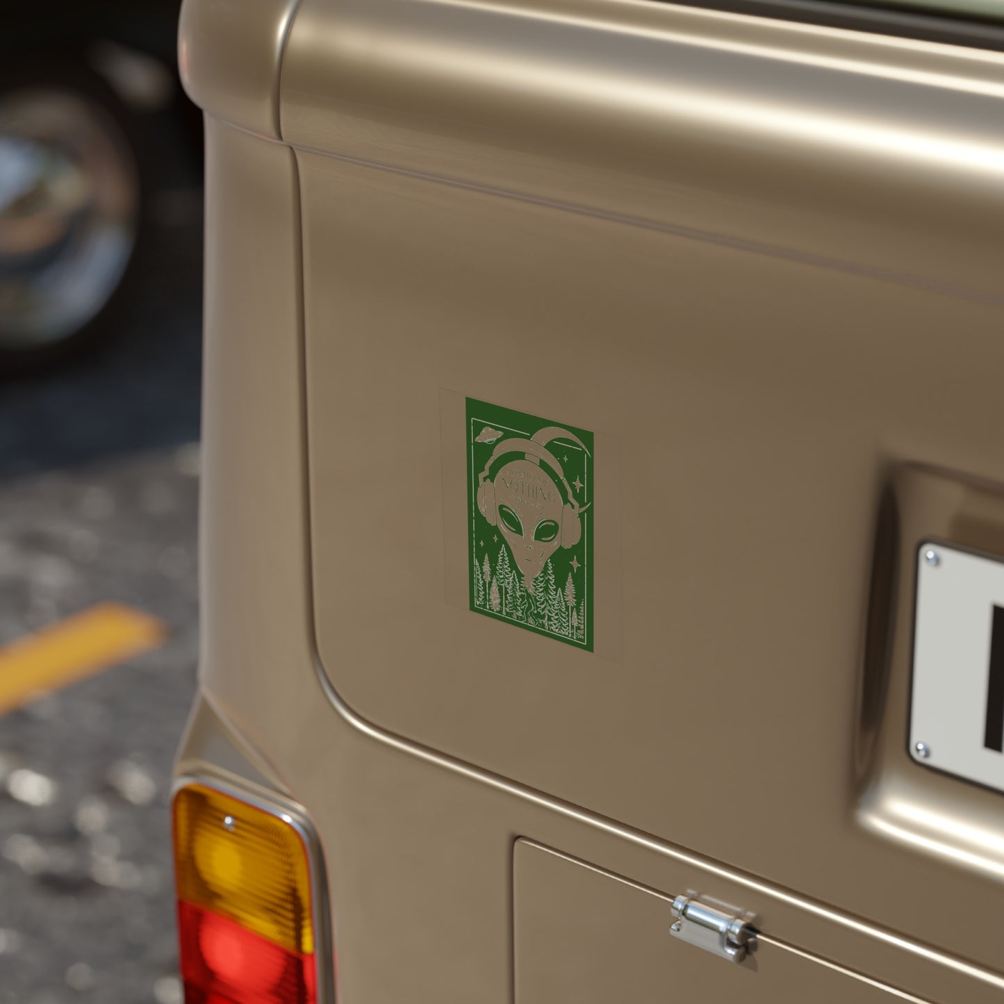 Sticker, Alien Transparent Square Outdoor Sticker, 1pc