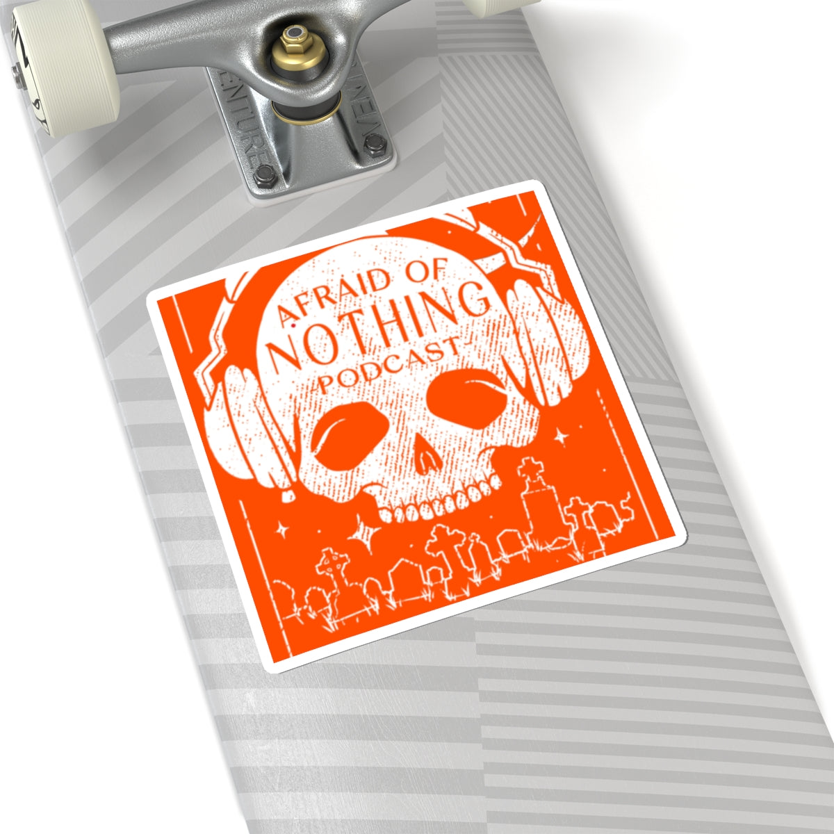 Skull Kiss-Cut Stickers - Afraid of Nothing Podcast Design