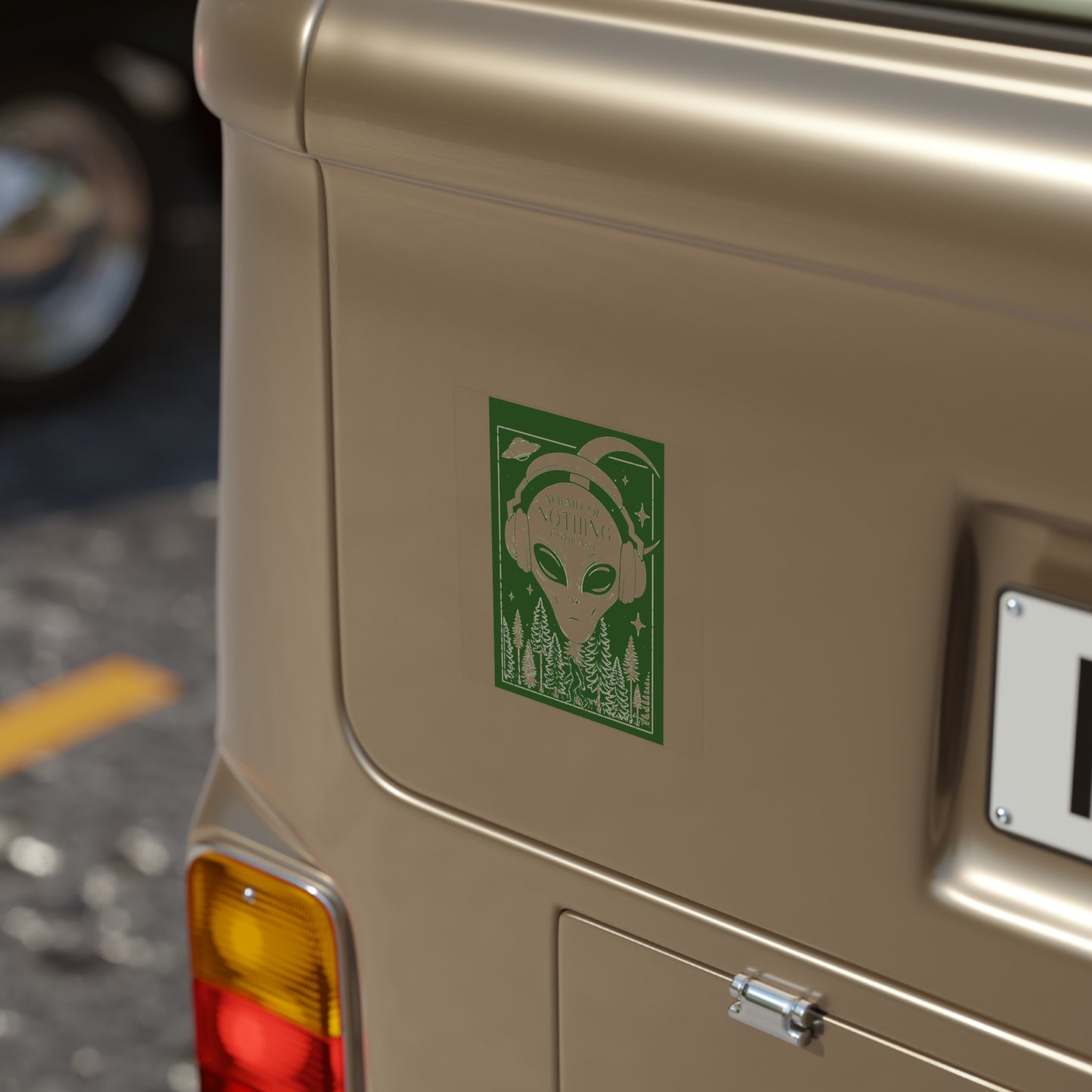 Sticker, Alien Transparent Square Outdoor Sticker, 1pc