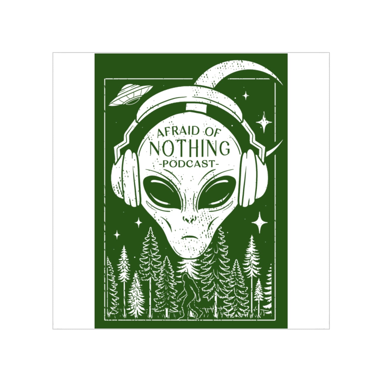 Sticker, Alien Transparent Square Outdoor Sticker, 1pc