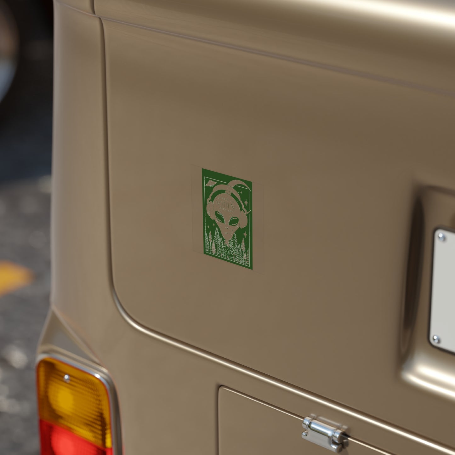 Sticker, Alien Transparent Square Outdoor Sticker, 1pc