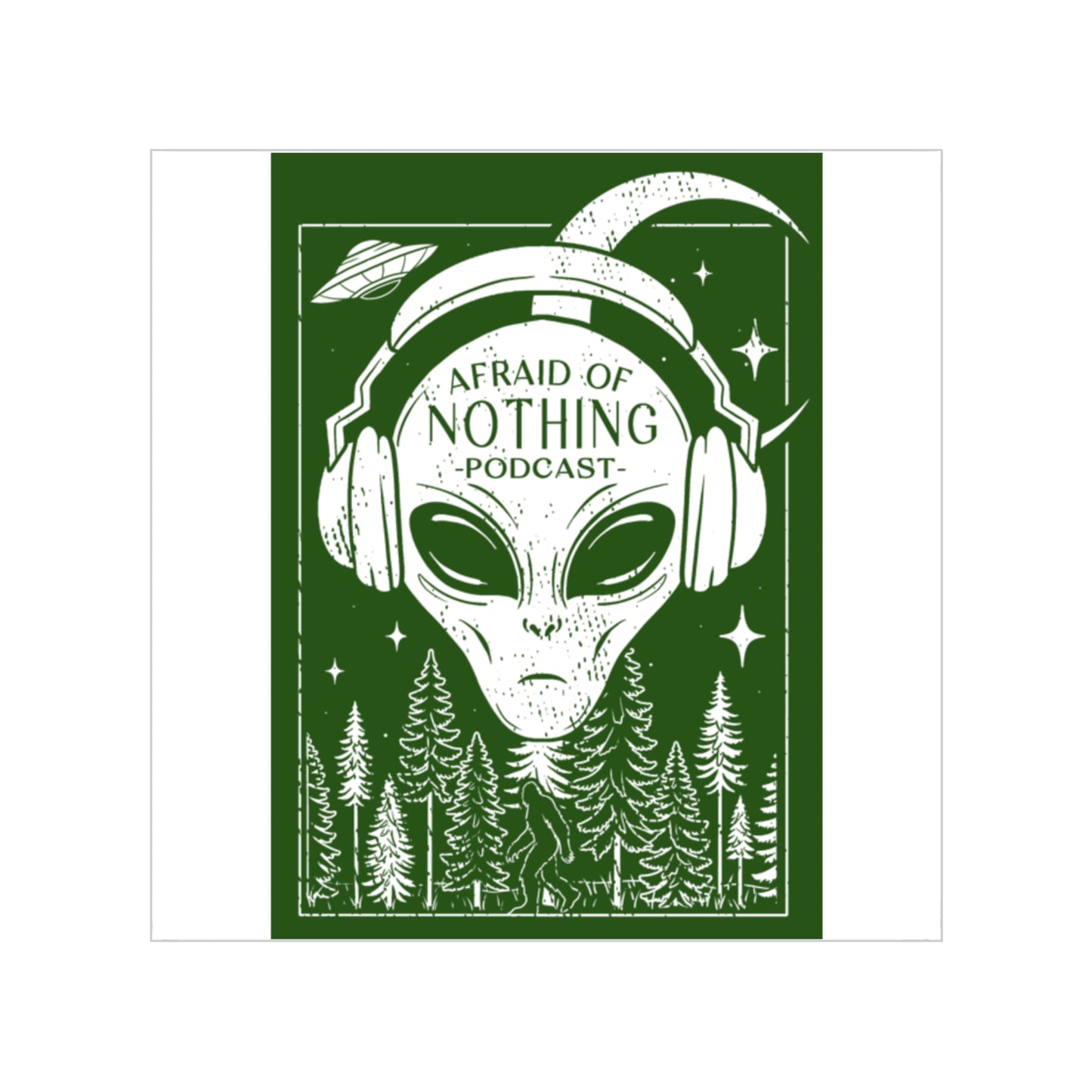 Sticker, Alien Transparent Square Outdoor Sticker, 1pc