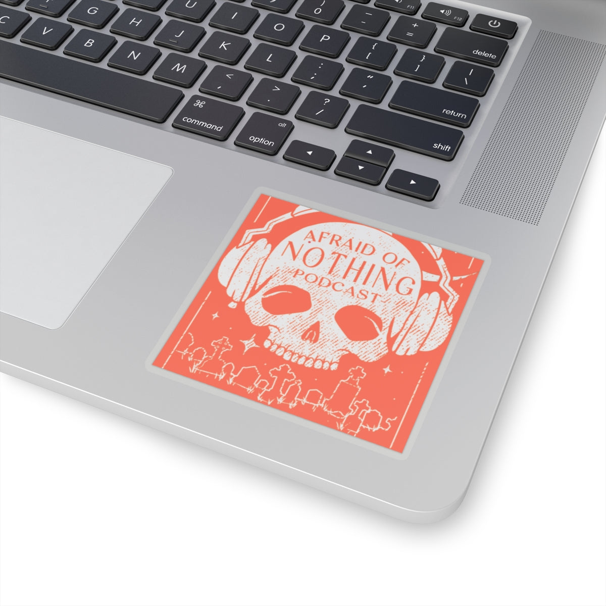 Skull Kiss-Cut Stickers - Afraid of Nothing Podcast Design