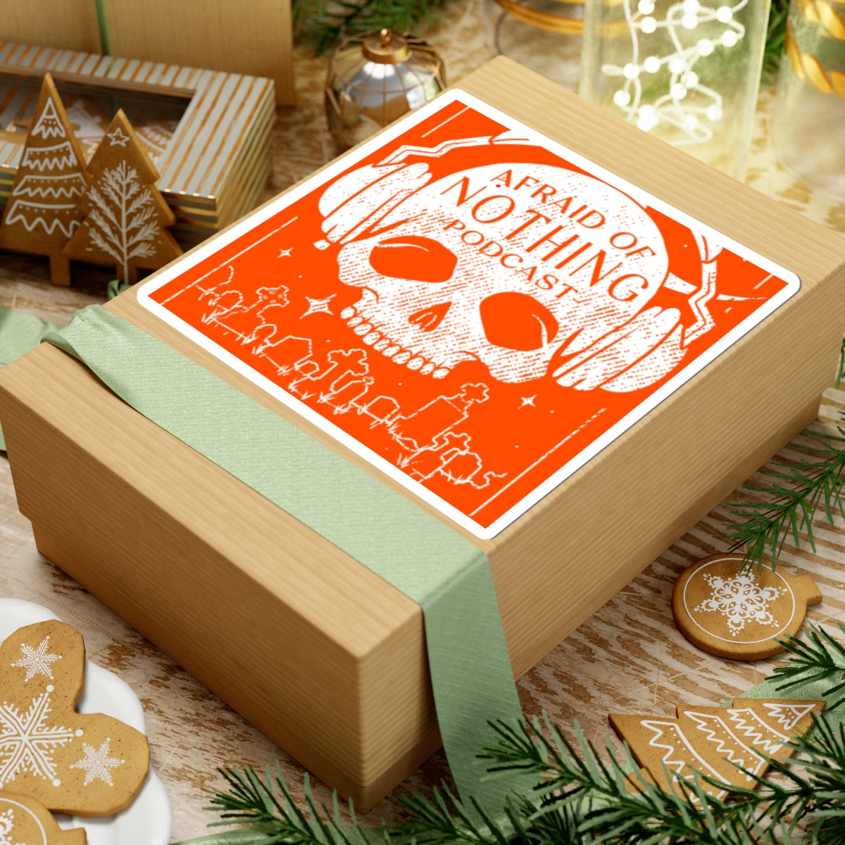 Skull Kiss-Cut Stickers - Afraid of Nothing Podcast Design