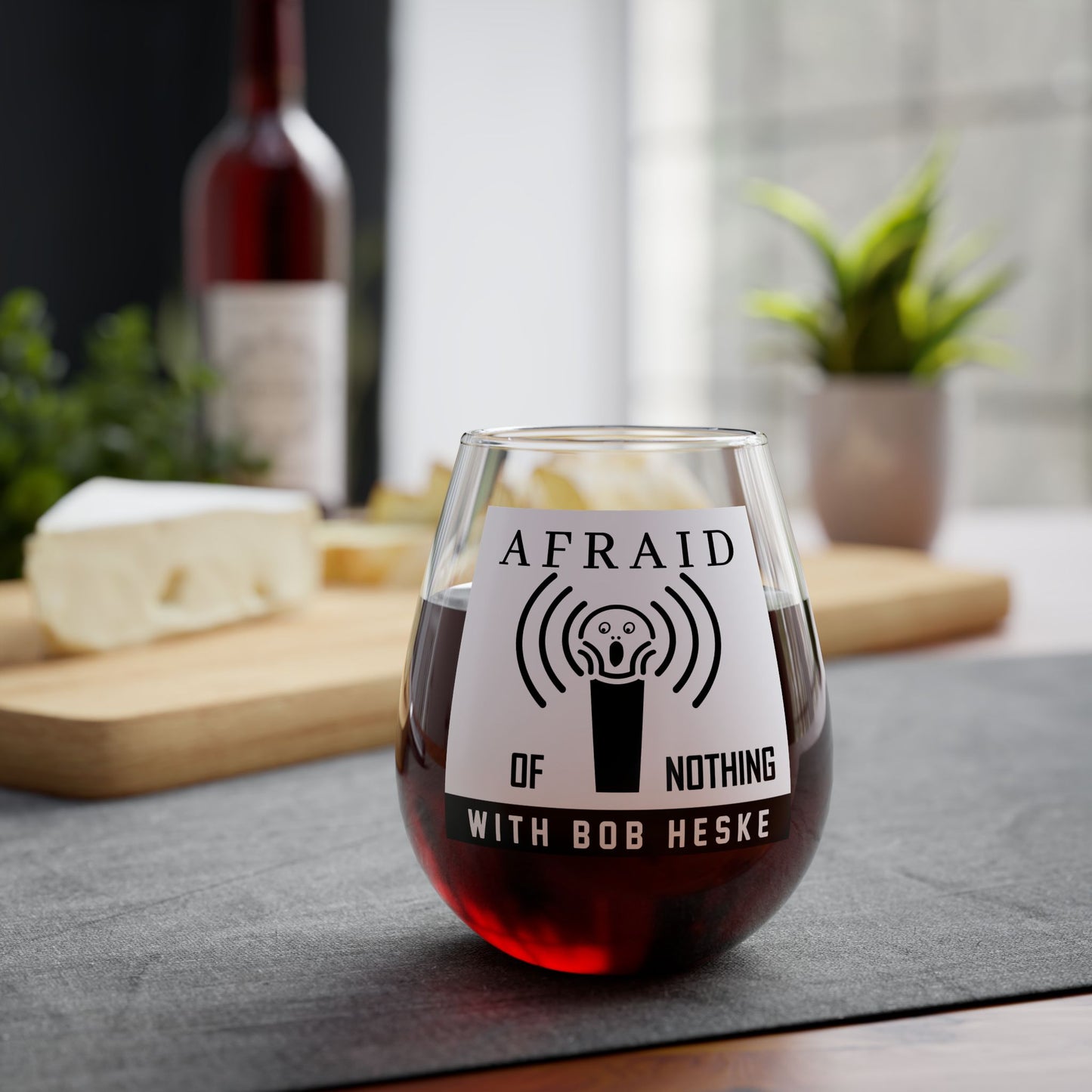 Stemless Wine Glass, 11.75oz (Afraid of Nothing Logo)