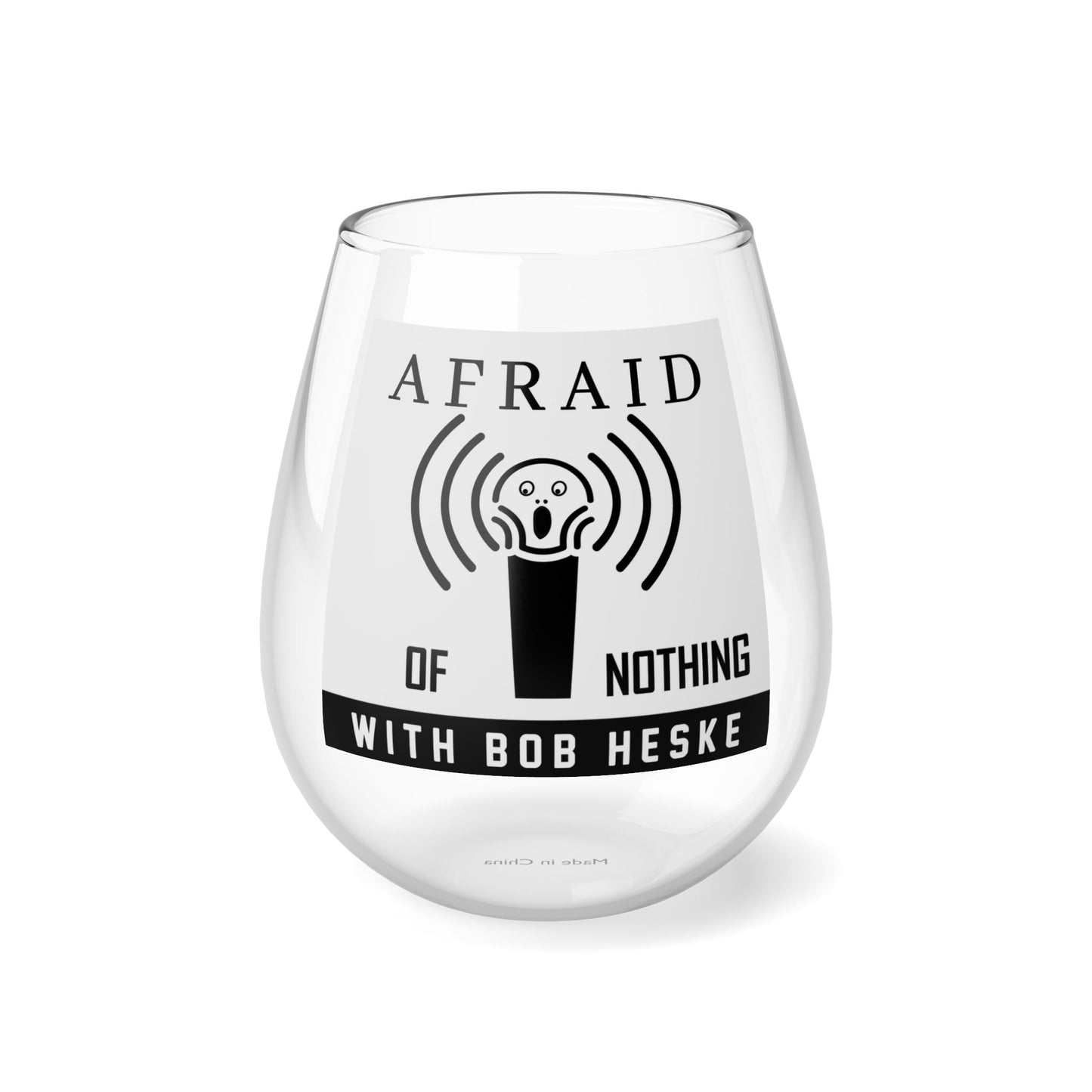 Stemless Wine Glass, 11.75oz (Afraid of Nothing Logo)